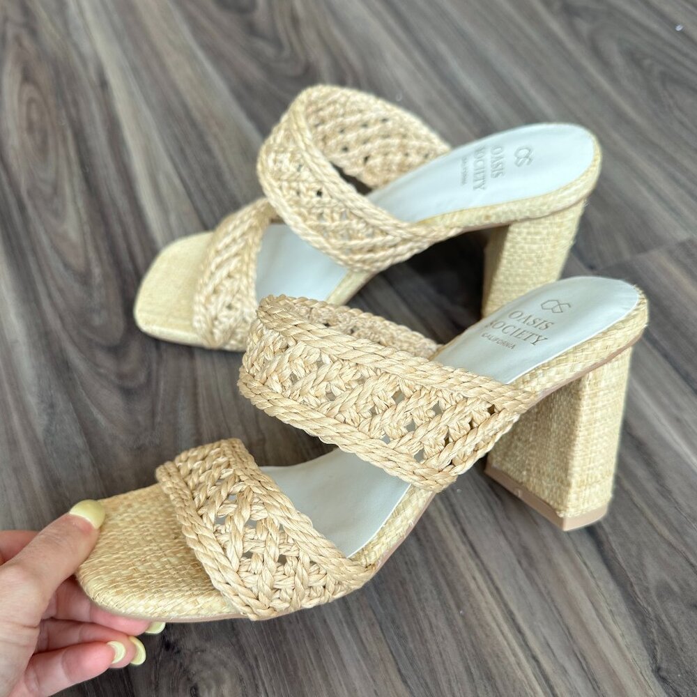 VICI Barbara Raffia Open Toe Heeled Sandals Size 6 - Picture 2 of 9